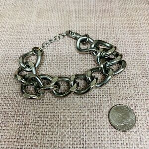 ‎Chunky Silver Curb Link Bracelet